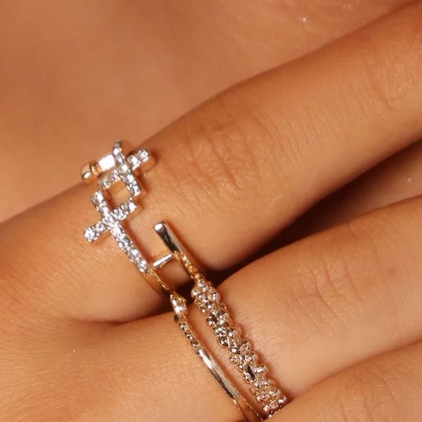 Fashion Nova Women's Simply Beautiful 9 Piece Gold Ring Set