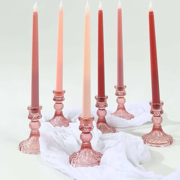 Efavormart 8 Pack Mixed Flameless LED Taper Candles
