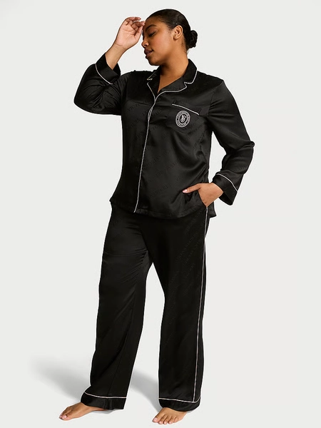 Glazed Satin Long Pajama Set