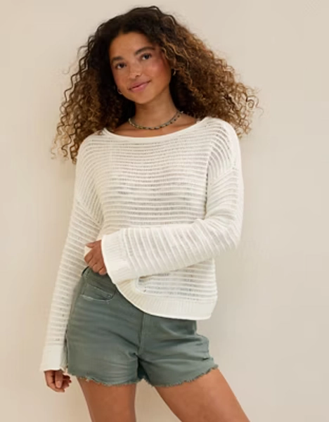 Aerie Sunkissed Textured Off-The-Shoulder Sweater