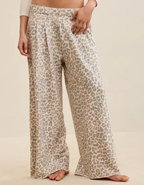 Aerie Street Trouser leopard print