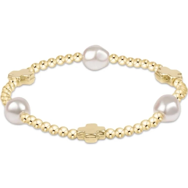 Enewton Signature Cross Admire Pearl Pattern 3mm Bead Bracelet