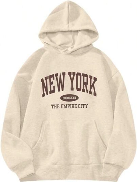Womens Graphic Hoodies Drawstring Long Sleeve Sweatshirt With Pocket Pullover