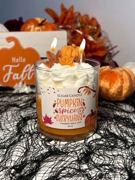 Pumpkin Spice Latte Soy Candle: Non Toxic, Vegan, Handmade, Fall Season & Spicy Lovers gift