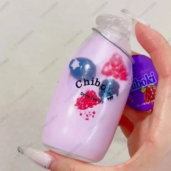 Handmade Stress Ball Squishy Milk Beverage Bottle Ball Squishy Mochi Toy Squeeze Vent Ball Stress