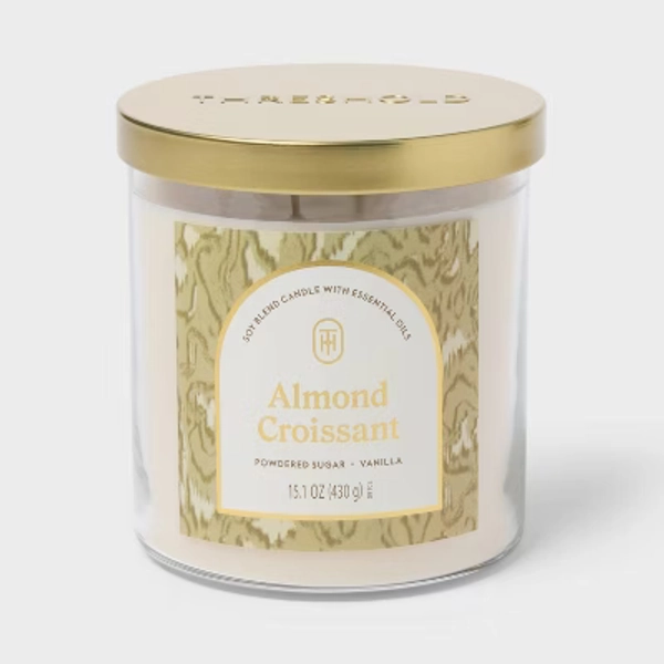2 Wick 15.1oz Lidded Jar Candle Almond Croissant - Threshold™