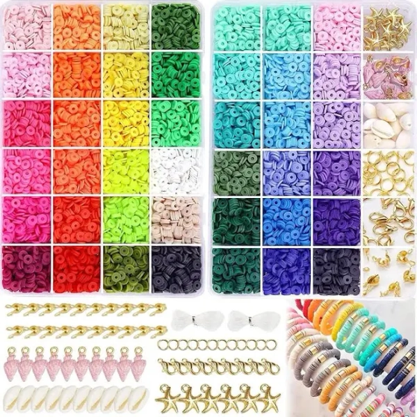 42 Colors 10500pcs Round Flat Heishi Disc Beads Jewelry Making Kit