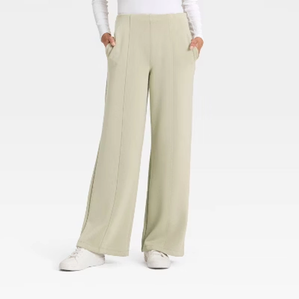 Women's High-Rise Sandwash Pull-On Pants - A New Day™ Light Green XXL