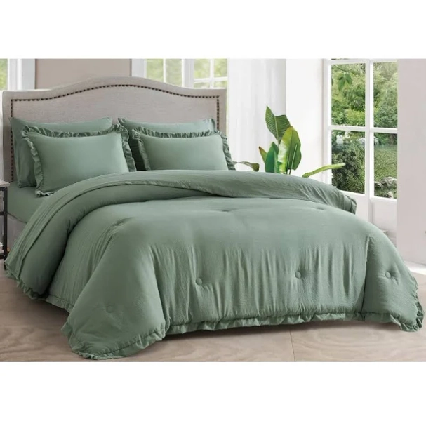 Chezmoi Collection Eleanora 7-Pieces Bed in a Bag Comforter Set with Sheets