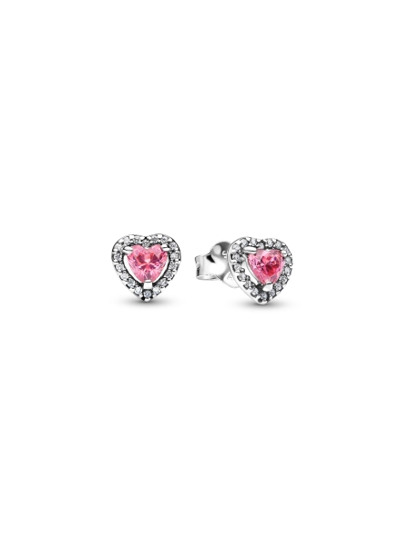 Elevated Pink Heart Stud Earrings