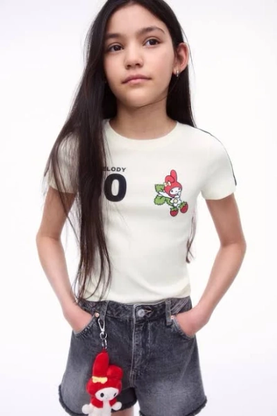 H&M White/My Melody Printed Jersey Top