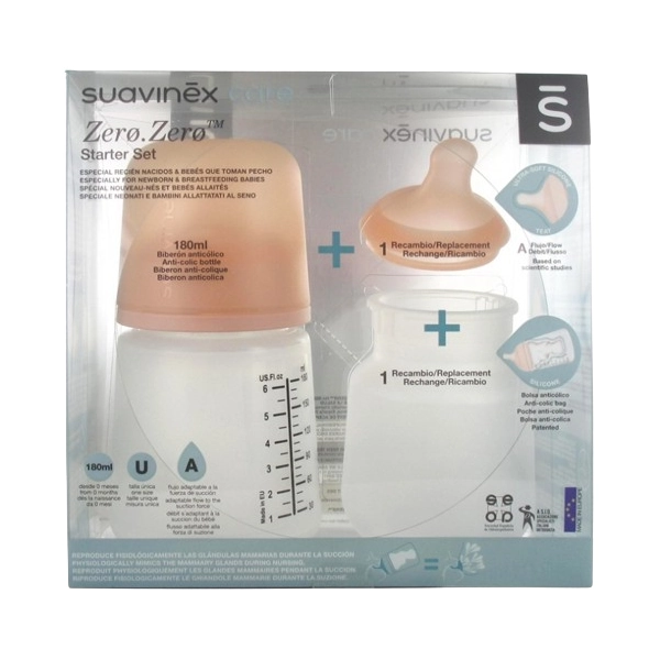 Suavinex Set Inicio Biberón Zero Zero y Recambio