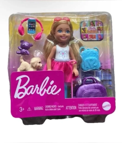 Original Barbie Chelsea Doll Travel Set with Puppy & Accessories