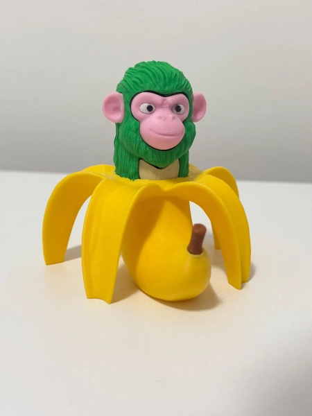 Chimpanzini Bananini – Funny 3D Printed Meme Figurine – Banana Monkey Toy Viral Brainrot TikTok Decor Weird Collectible Meme Figure TikTok