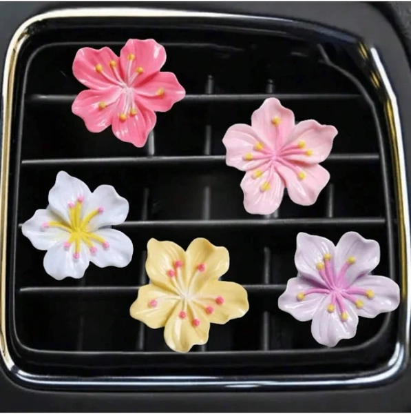 Resin Sakura Flower Car Air Vent Clip, Car Interior Decorative Clip,Pink 6