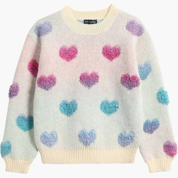 Ava & Yelly Kids' Ombre Heart Sweater