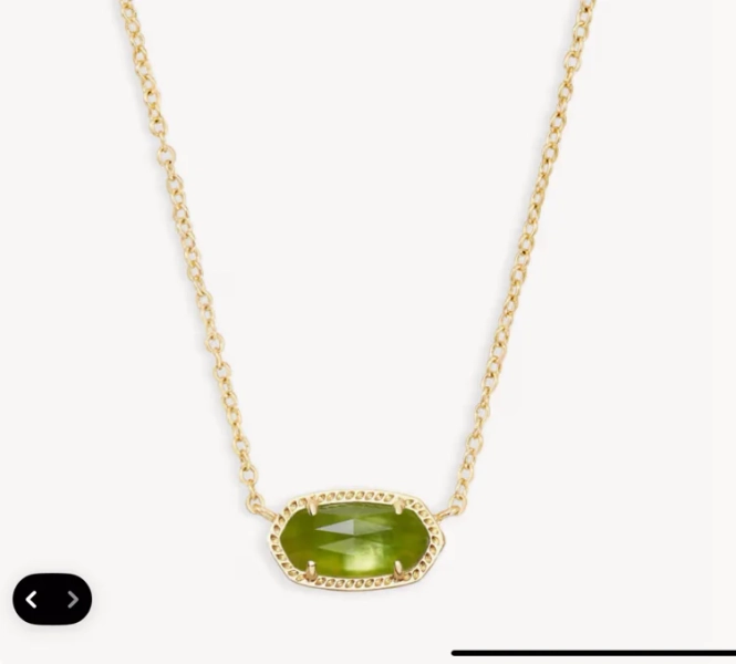 Elisa Gold Pendant Necklace in Peridot Illusion