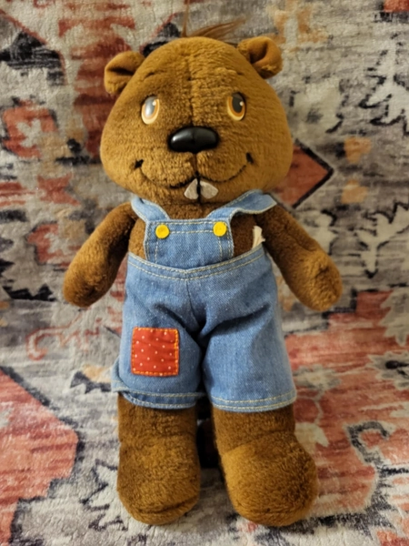Vintage 1980s TOMY The Get Along Gang Bingo Beaver Plush Soft Toy