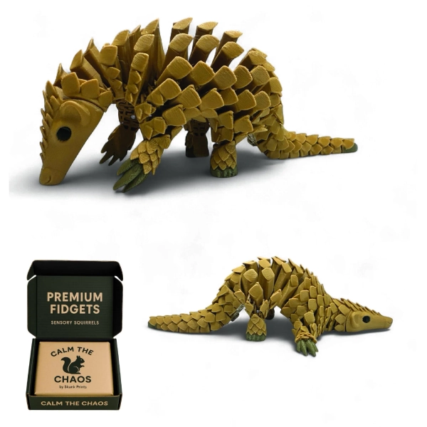 Pangolin Sensory Fidget Toy — HyperFlexi™ Articulated, Realistic Desk Toy | 3D Printed, Quiet