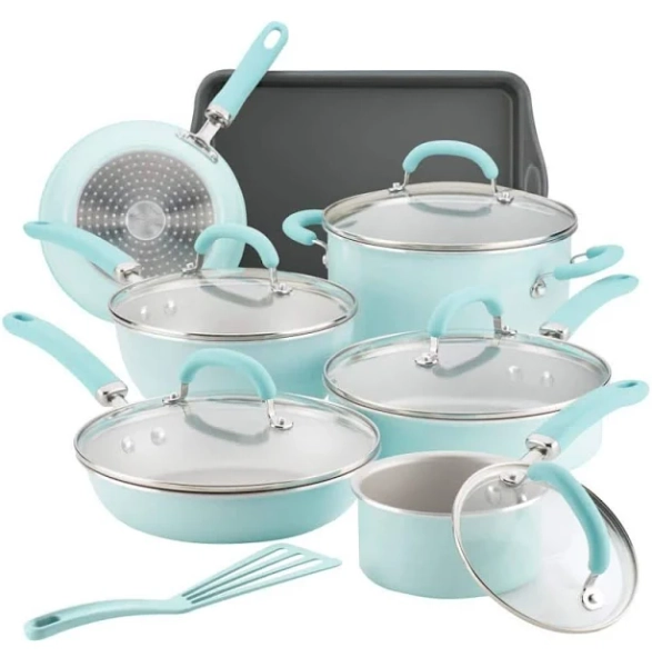 Rachael Ray Create Delicious 13-Piece Aluminum Nonstick Cookware Set