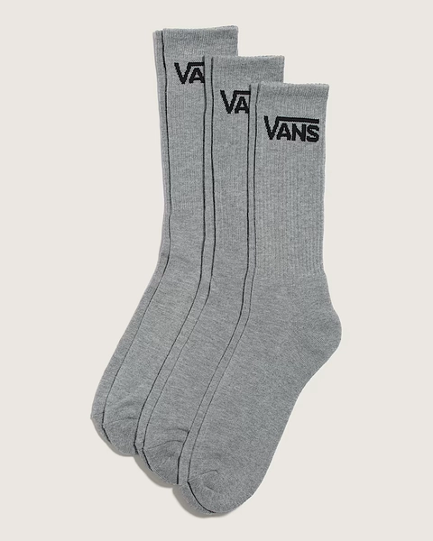 Classic Crew Socks 3-Pack in Heather Grey | Vans