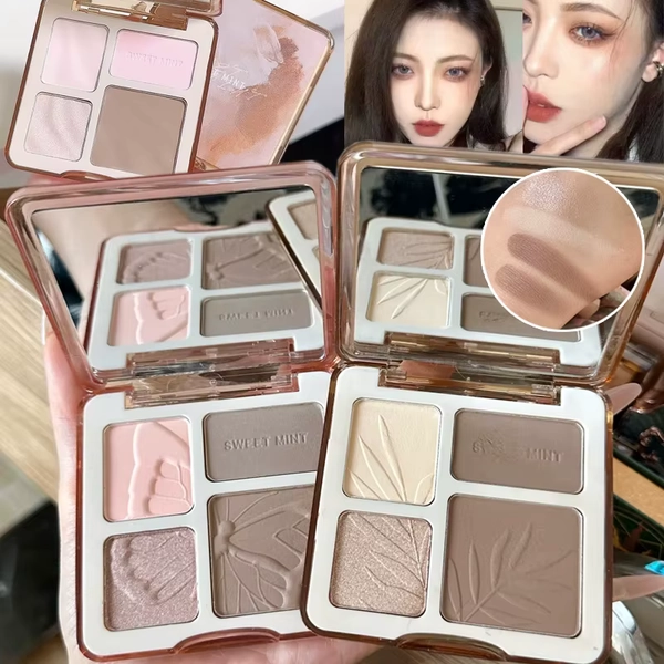 Sweet Mint Highlighter Contour Shading Powder Palette Makeup Matte Bronzer Highlight Glitter Brighten Face Blush Nose Contouring - AliExpress 66