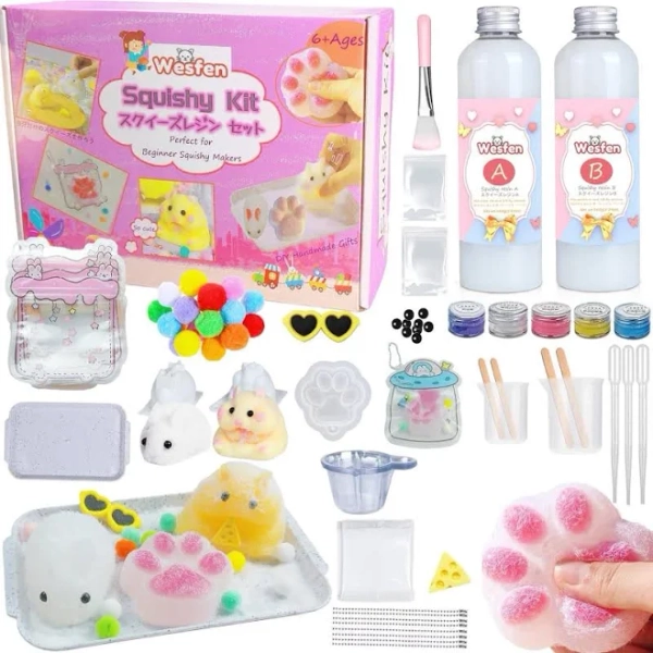 Wesfen Easy-to-use Squishy Resin Kit - 1:1 Ab Liquid Silicone, As