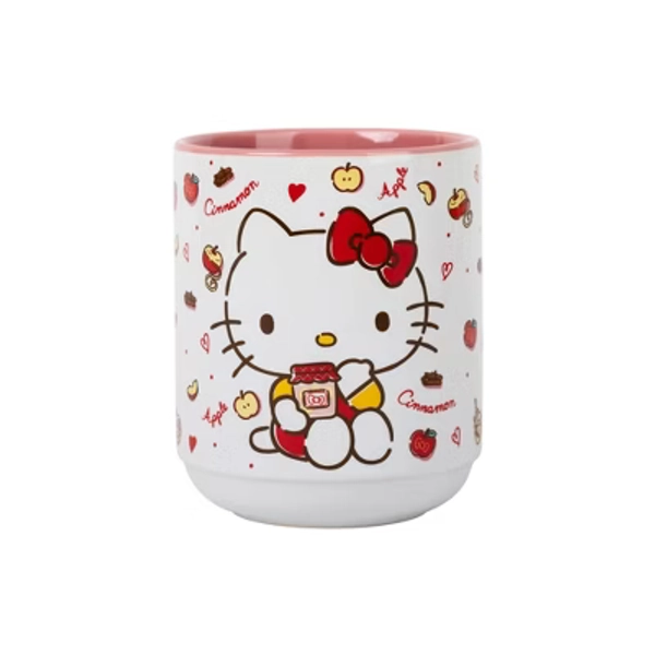Silver Buffalo Sanrio Hello Kitty Cinnamon Apples Ceramic Tea Cup | Holds 12 Ounces