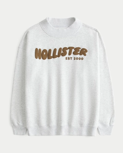 Hollister Feel Good Logo Graphic Mock-Neck Sweatshirt