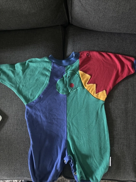 Vintage Healthtex Dinosaur Jumper 80s 90s Retro. Cute Color Block 6-9months