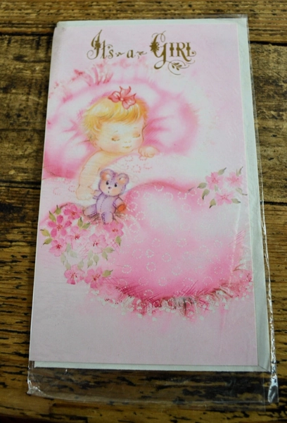 Vintage Original 1970s / 1980s Sealed Unused Greetings Card New Baby Girl