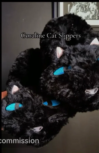 Coraline cat slippers 