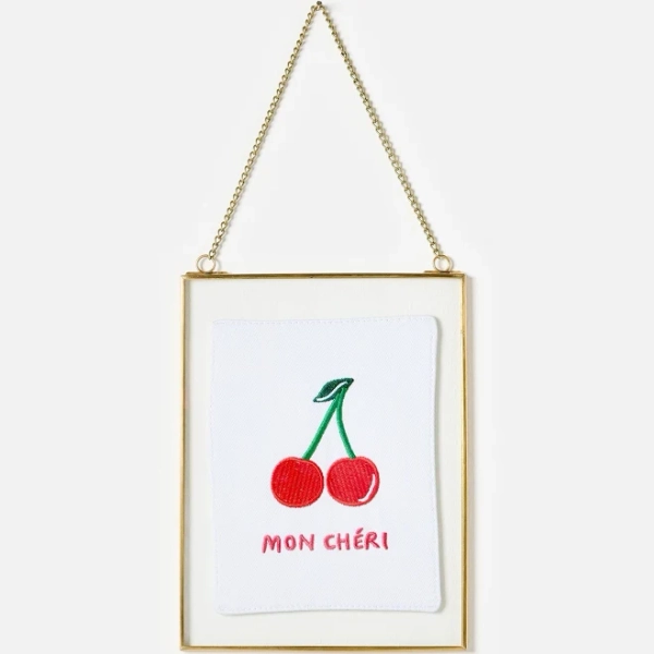Mon Cheri Embroidered Wall Art