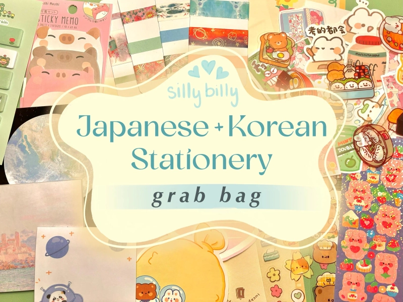 Cute Japanese/Korean Stationery SillyBilly Grab Bag | Stickers, Memo Pads, Washi Tape
