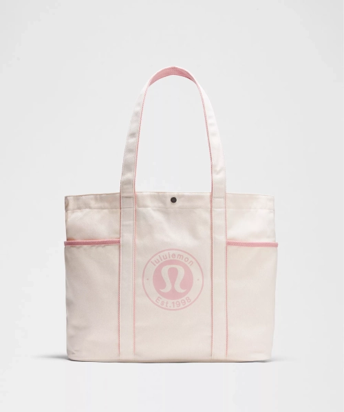Daily Multi-Pocket Canvas Tote Bag 20L *Logo - Natural/Pink Haze - ONE SIZE