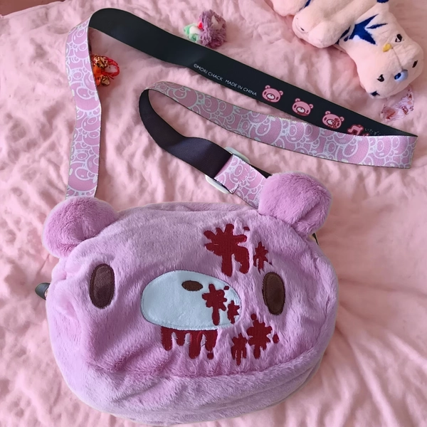 Gloomy Bear plush crossbody bag: Pink, cute - edgy with “blood - splatter” details. A fun, unique pick for fans. - AliExpress 1524