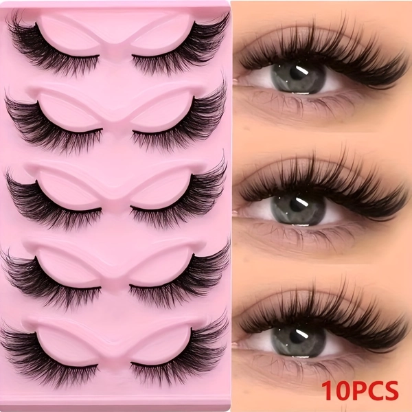 10pcs Long Cat Eye Lashes -Holiday Gift Wispy, Elongated, Thick, And Dramatic False Eyelashes for a Sultry Look - Reusable Strip Lashes for Glamorous Eye Makeup, Special Occasion Lashes, Party Makeup, Wispy Lash Style, Handcrafted Lash Strips, Lightweight Lash Extensions, Lash Extensions, Self Adhesive Lash Cluster, Lash Cluster D Curl, D Curl Lashe, Self Adhesive Lashe, Eye Lashe No Glue Needed, Eyelashe For Women, Lashe Cluster Kit, Lash Cluster