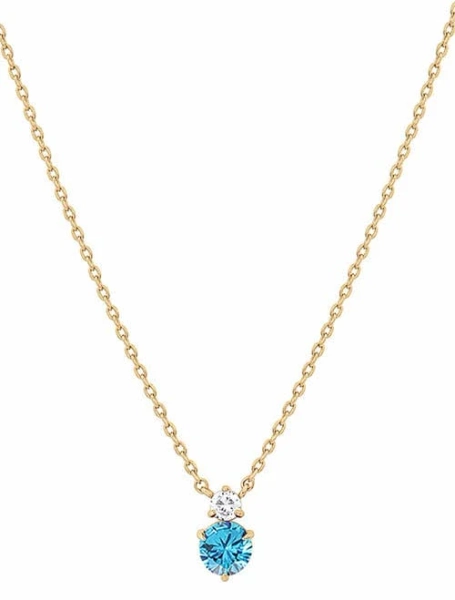 14K Gold Plated Deux Birthstone Necklace