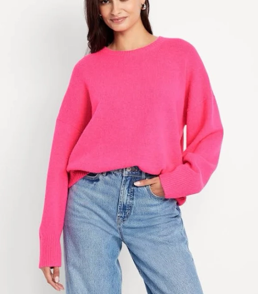 Old Navy Women's Cozy Wool-Blend Crew-Neck Sweater