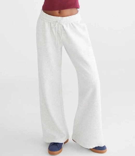 Aeropostale Women's Mid-Rise Wide Leg Cotton Sweatpants