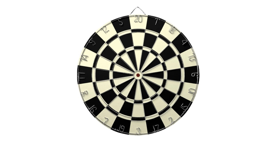 Cream Beige And Black Dart Board | Zazzle