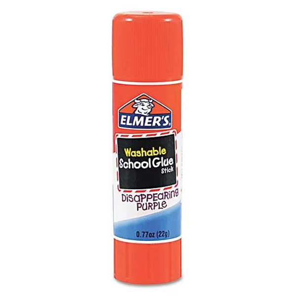 Elmer's Jumbo Disappearing Purple Washable Removable Glue Sticks, 0.77 oz., Purple (E524)