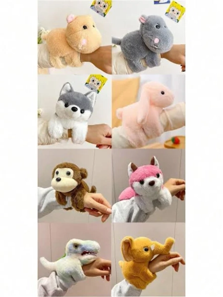 Cute Animal Plush Toys Including Elephant, Rabbit, Sloth, Raccoon And Unicorn, With Clapping Rings, Creative Design, Wearable On Wrist, Novelty