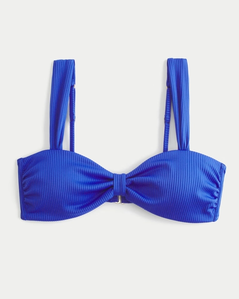 Ribbed Sweetheart Scoop Bikini Top