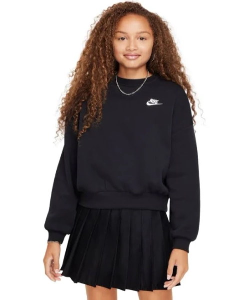 Nike Girls' Club Fleece Boxy Crew-Neck Sweatshirt