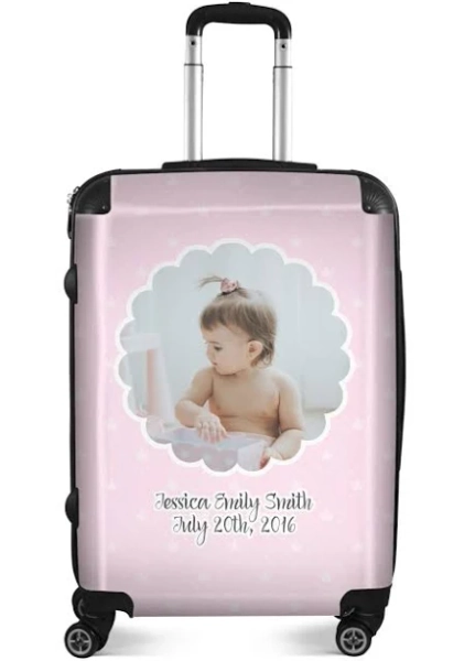 Custom Baby Girl Photo Suitcase - 24" Medium - Checked