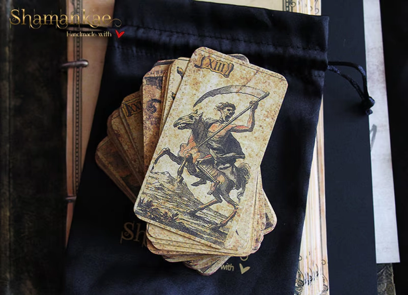 Handmade antique italian tarot cards deck, 97 cards