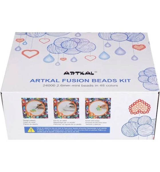 Artkal 2.6MM Mini Beads 48 colors Box Kit with Pegboards and Tools 24000 Mini Pixel Beads CC48-CH