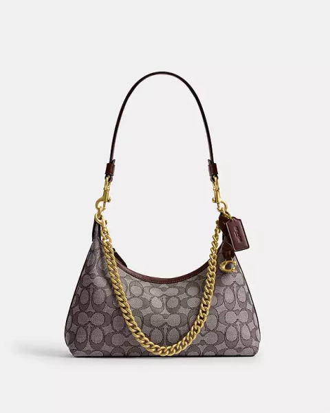 Brass/Oak Maple Juliet Shoulder Bag 25 In Signature Jacquard