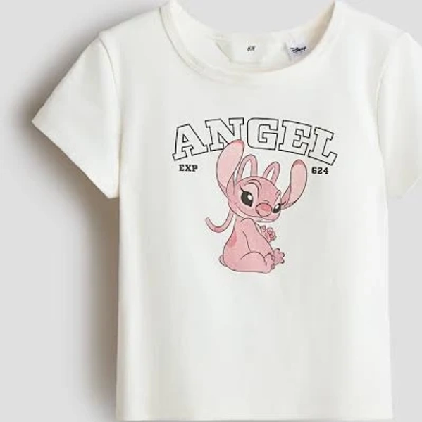 H&M Girls Cotton Top with Printed Motif